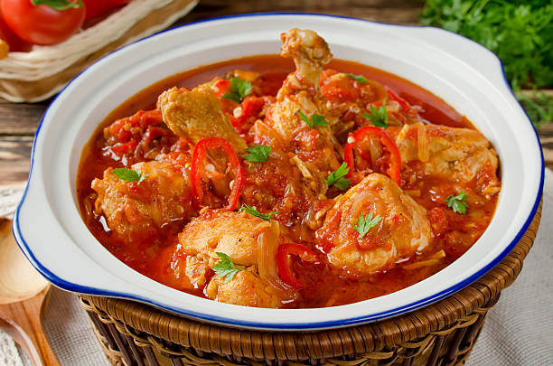 istock Chakhokhbili - chicken stewed with tomatoes 487597328