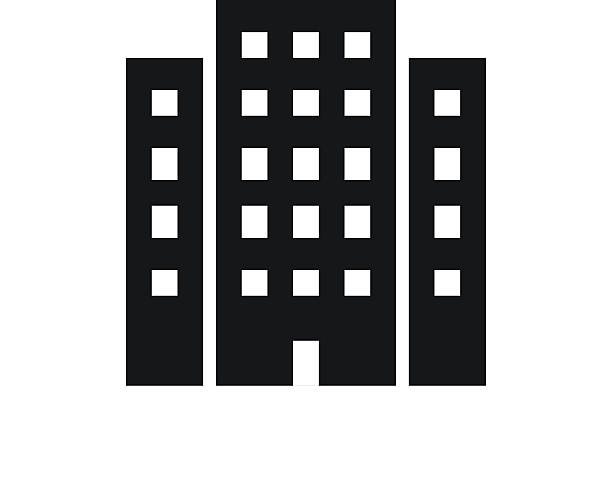 Office Building icon on a white background. vector art illustration