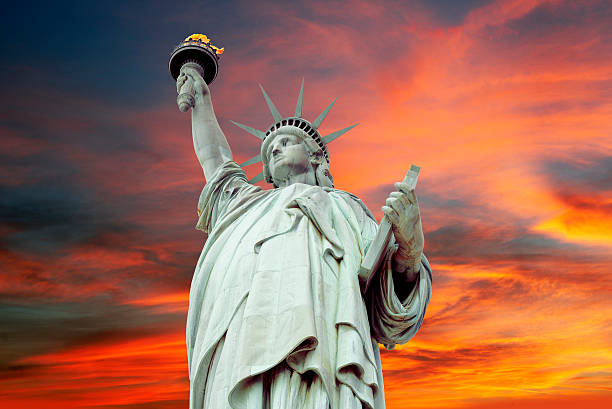 istock New York, Liberty Statue in sunset, USA 487598080