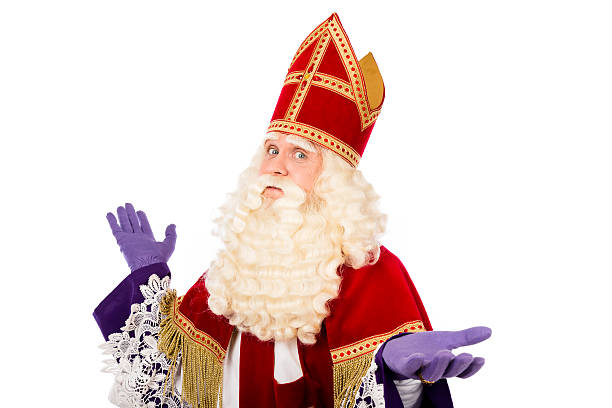 istock Sinterklaas on white background with arms wide 487599024