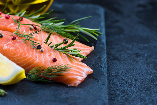 istock fresh salmon steaks with herbs and lemon 487599836