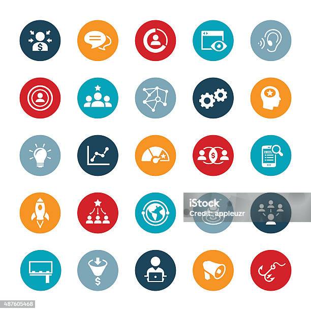 Marketing Icons Stock Illustration - Download Image Now - Data, Trapped, Icon Symbol