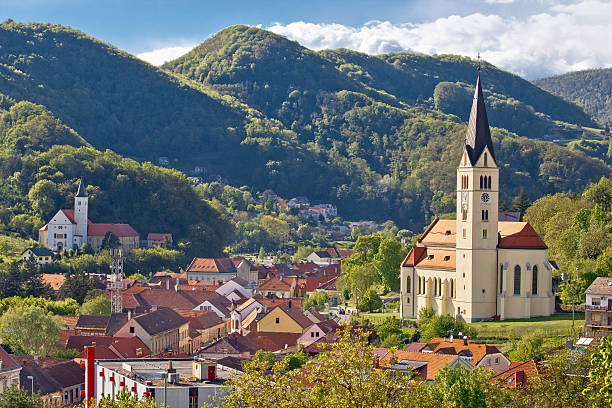 istock Town of Krapina panoramic view 487605495