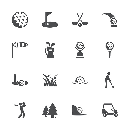 Golf Icons Gray Series Vector EPS File.