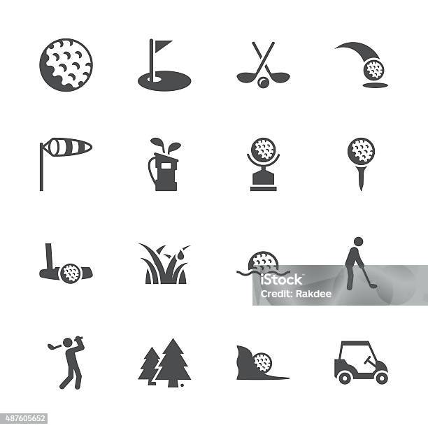 Golf Icons Gray Series Stock Illustration - Download Image Now - Golf, Icon Symbol, Vector