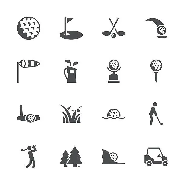 Vector illustration of Golf Icons - Gray Series