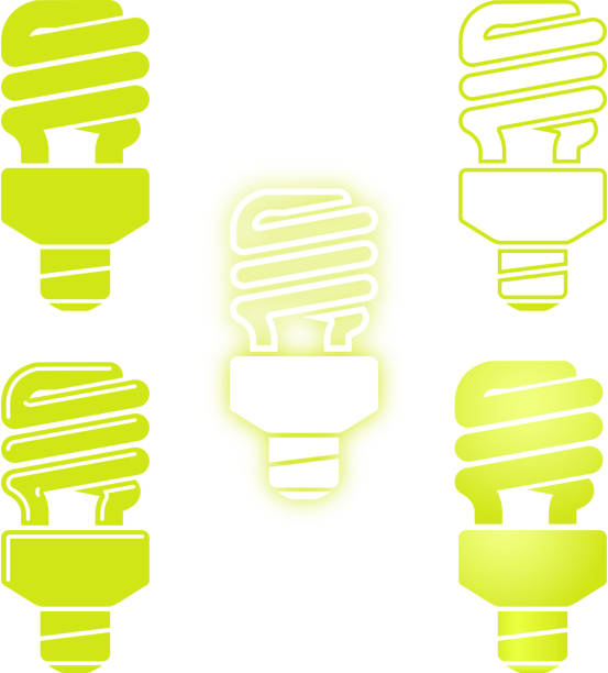 eco żarówki symbol - fluorescent light resourceful energy fuel and power generation stock illustrations