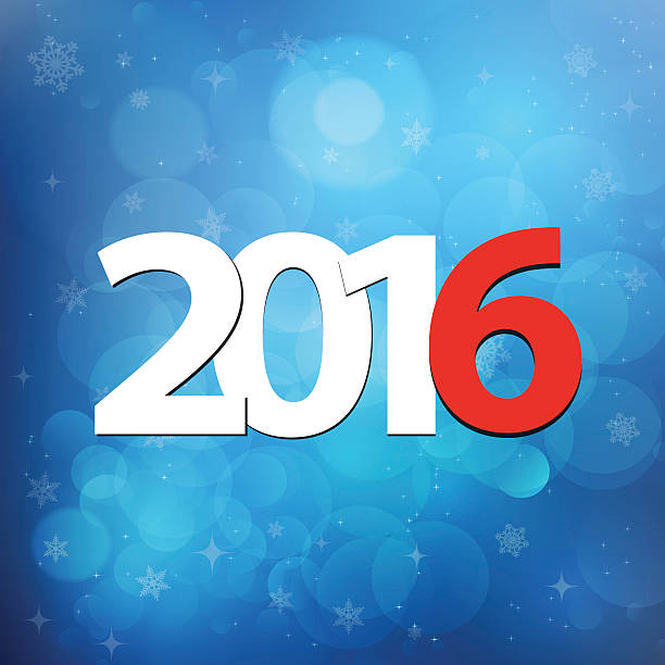 new year's eve 2016 na niebieski pęcherzyki - reflection new years day new years eve new year stock illustrations