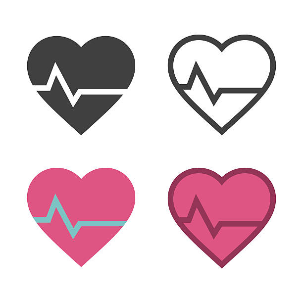 Heart Rate Icon Heart Rate Icon Vector EPS File. cardiac conduction system stock illustrations