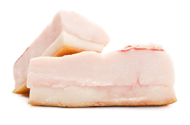 сырой свинины лярд - ham strips стоковые фото и изображения