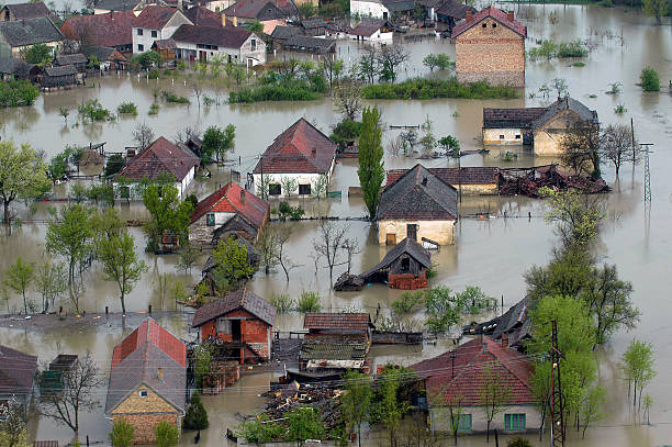 Budapest, Hungary - September 18, 2024: Flooded Highway Beneath Liberty Bridge in Budapest After Storm 'Boris' Raises the Danubes Water Levels.