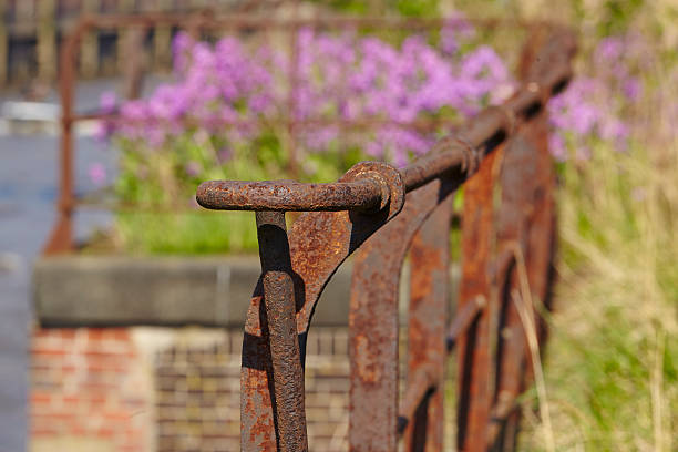 Hamburg - Old handrail at the warehouse district