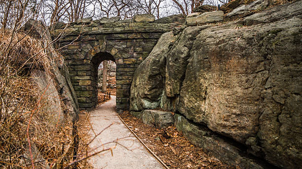 Central Park Archway stock photo