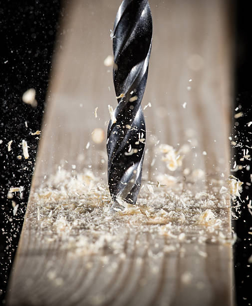 istock Close-up view of a metal drill 487607781
