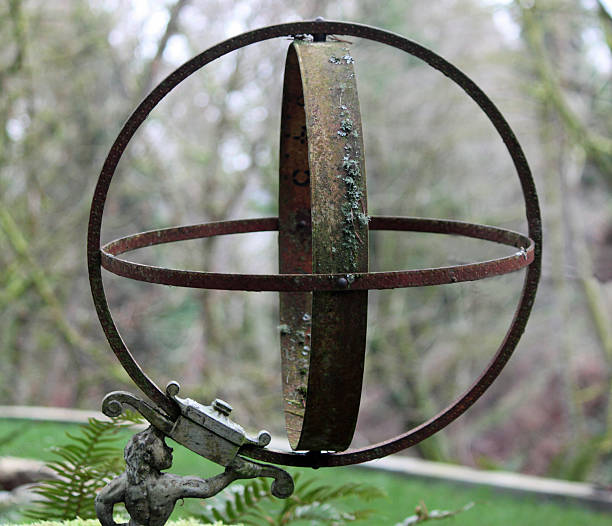 istock Closeup of Metal Garden Sphere 487608096