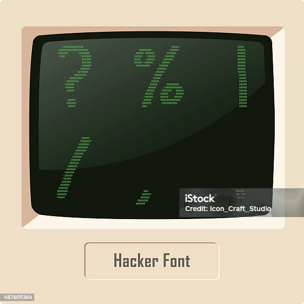 Ascii Hack Hacker Ascii Character Font Set On Computer Display Vector Image Stock ...