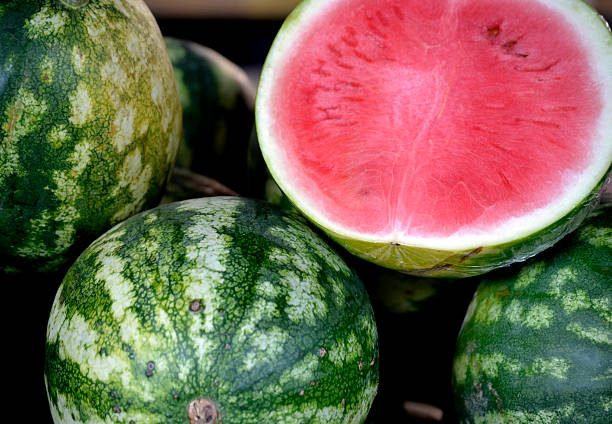 watermelon and half of a watermelon-section