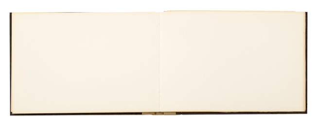 blank page of note book,  isolated on white.