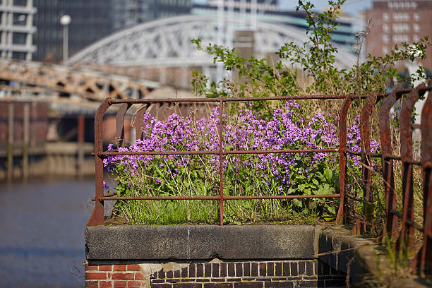 Hamburg - Old handrail at the warehouse district