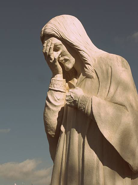 Jesus Weeping Statue, Oklahoma City Federal Building Bombing Memorial stock photo