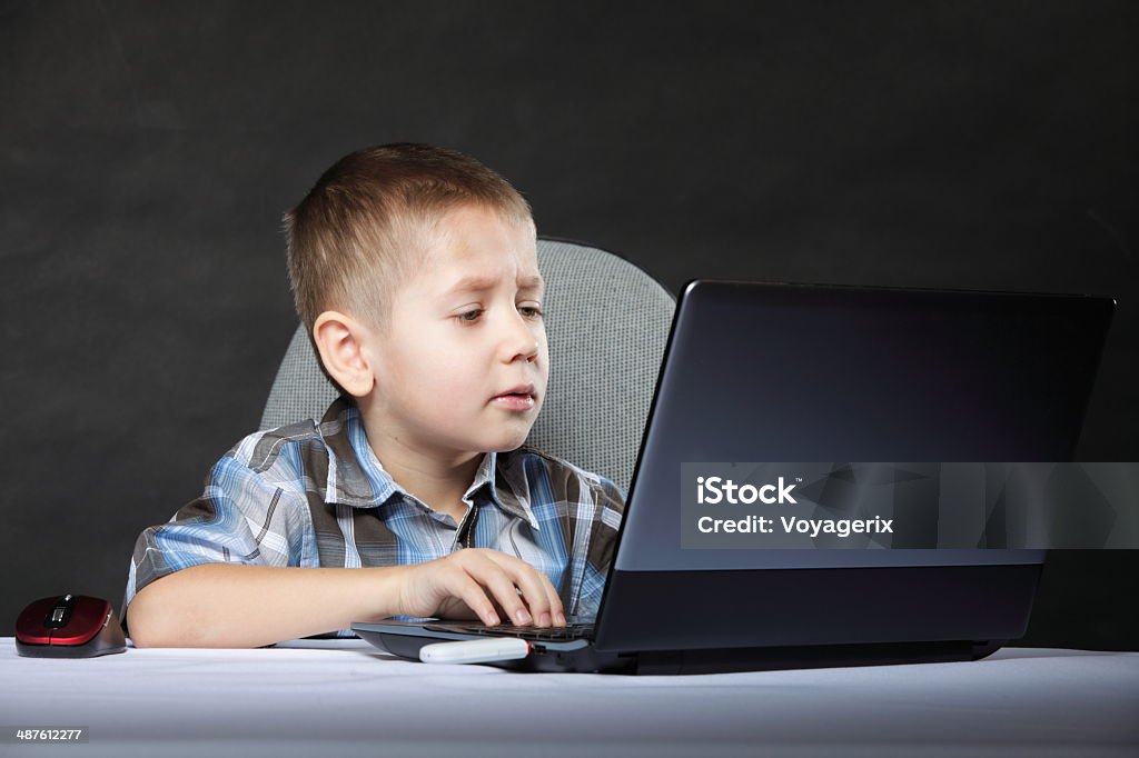 Children Computer Addiction Computer Addiction Child With Laptop Notebook Stock Photo - Download ...