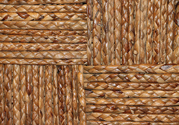 istock Closeup of a Four Square Brown Woven Basket 487613630