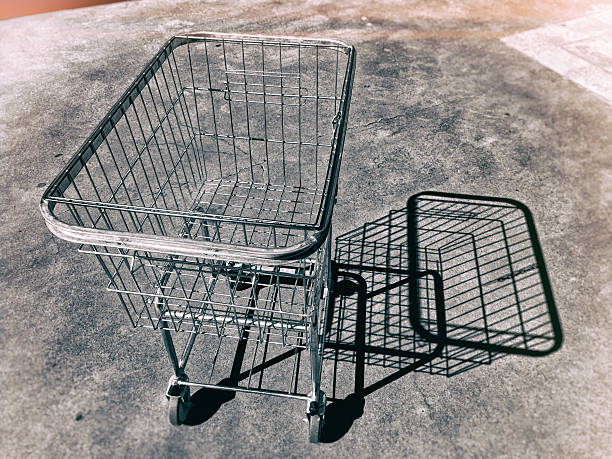istock Empty shopping cart at the parking lot. 487614012