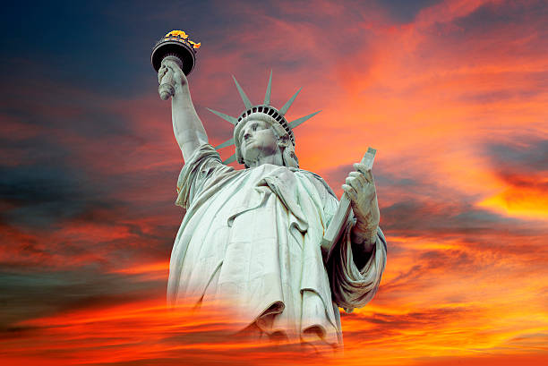 istock New York, Liberty Statue in sunset, USA 487614500