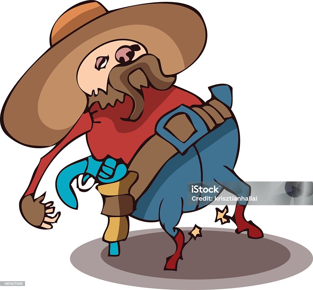 Cartoon Cowboy Stock Illustration - Download Image Now - 2015, Adult,  Adults Only - iStock