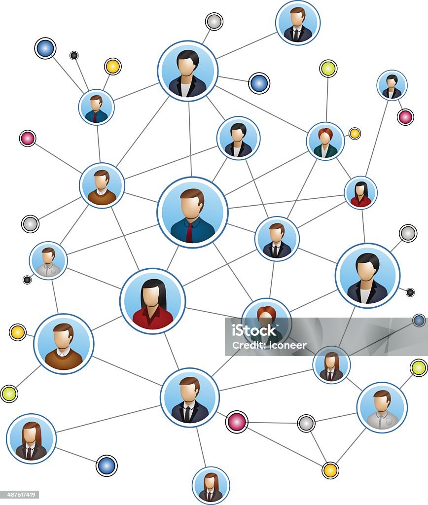 Menschen Netzwerk-Hintergrund Weiß - Lizenzfrei Arbeitspersonal Vektorgrafik