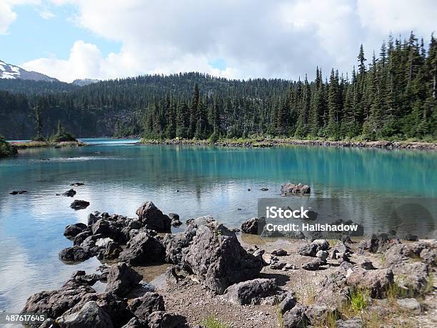 Turquoise Lake Rocks And Forest Stock Photo - Download Image Now - Autumn, Backgrounds, Beauty