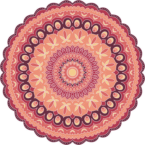 ilustraciones, imágenes clip art, dibujos animados e iconos de stock de mandala. redondo ornament patrón. vintage elementos decorativos. - motivation rock flower single flower