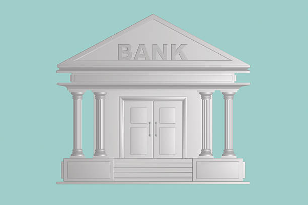 istock Flat Conceptual Illustration of Bank Building 487619182