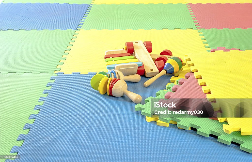toy on rubber foam  Puzzles Mat Stock Photo