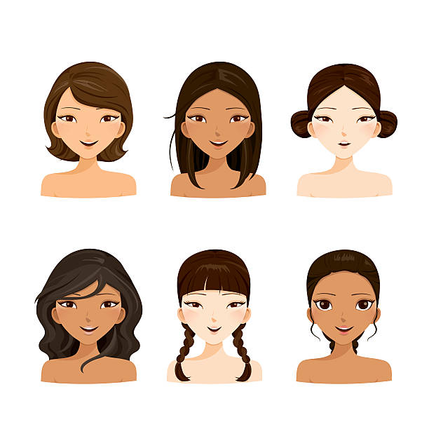 1,407 Woman With Straight Hair Illustrations & Clip Art - iStock | Black  woman with straight hair, African american woman with straight hair