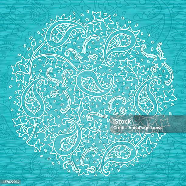 Vintage Pattern With Floral Motifs In Eastern Style Stock Illustration - Download Image Now