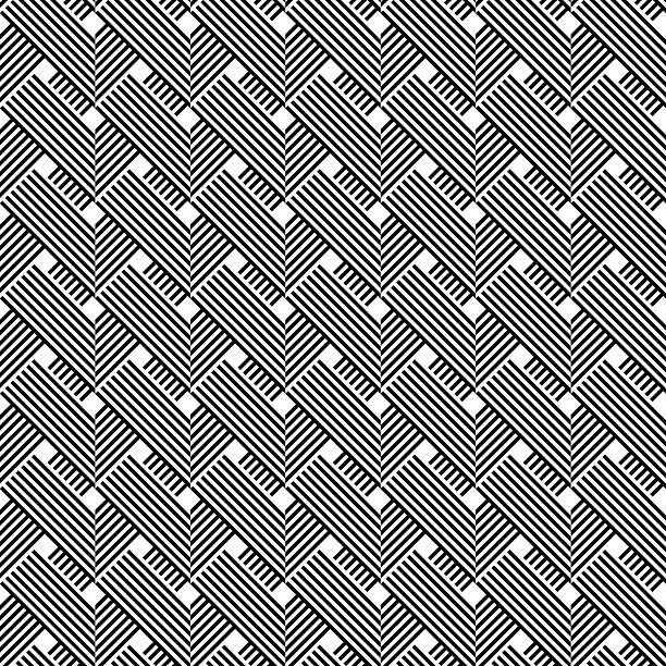 Black and white geometric seamless pattern. Black and white geometric seamless pattern with line, abstract background, vector illustration. interlace format stock illustrations