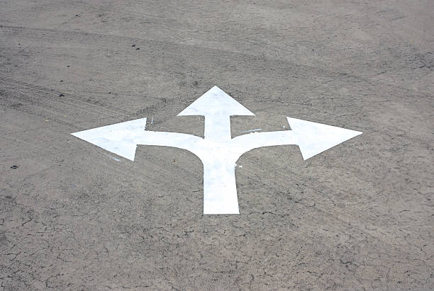 road arrow direction road arrow direction option key stock pictures, royalty-free photos & images
