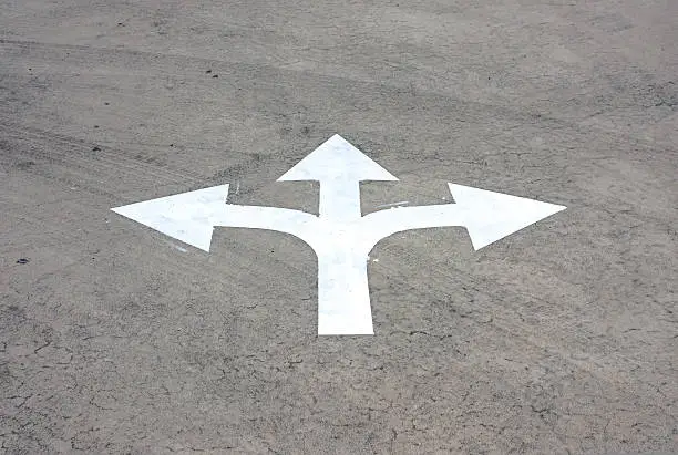 Photo of road arrow direction