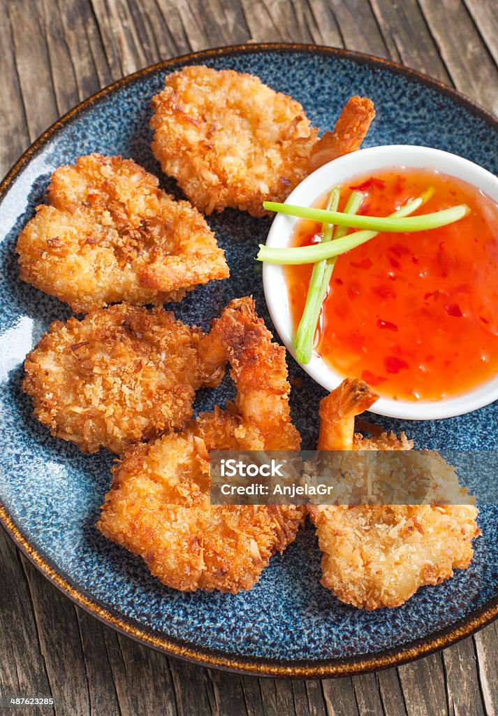 Coconut shrimp. Butterfly shrimp in a crunchy coating Appetizer Stock Photo