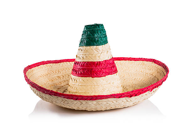 mexicain sombrero chapeau/isolé sur blanc - sombrero hat mexican culture isolated photos et images de collection