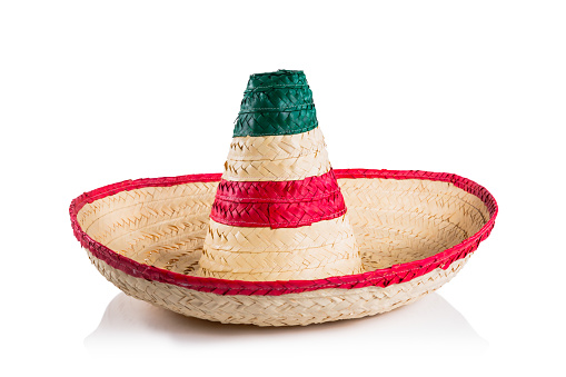 Mexican sombrero in white background