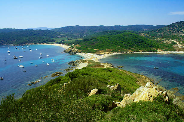 ESCALET Beach, South of Saint Tropez, FRANCE stock photo