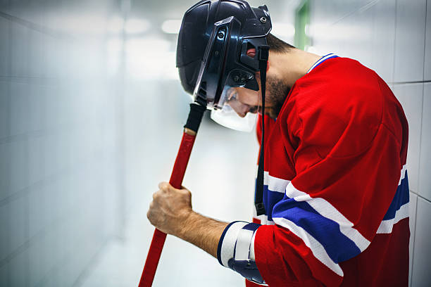 istock Ice hockey player focusing before the game. 487630964