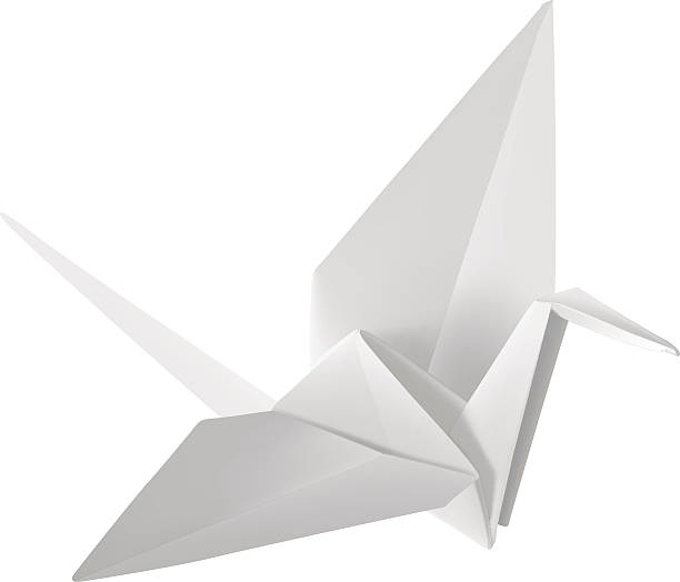 Origami paper crane. Vector illustration It can be used in the design for websites, infographic, catalogs, brochures, magazines, etc. origami cranes stock illustrations