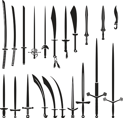 Set of vector swords