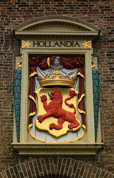 istock Netherlands emblem - Red lion in Hague city 487639352