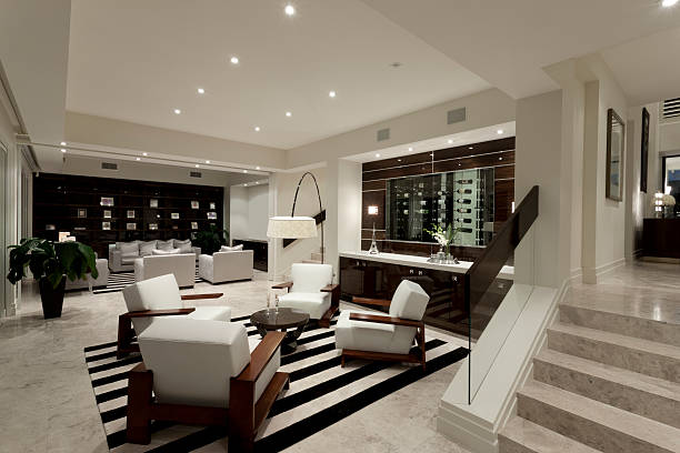 istock Luxurious livng room with two areas 487639484