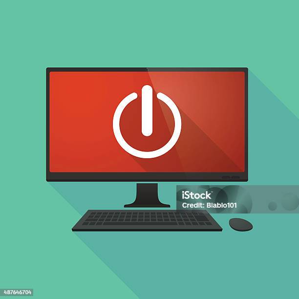 Personal Computer With An Off Button Stock Illustration - Download ...