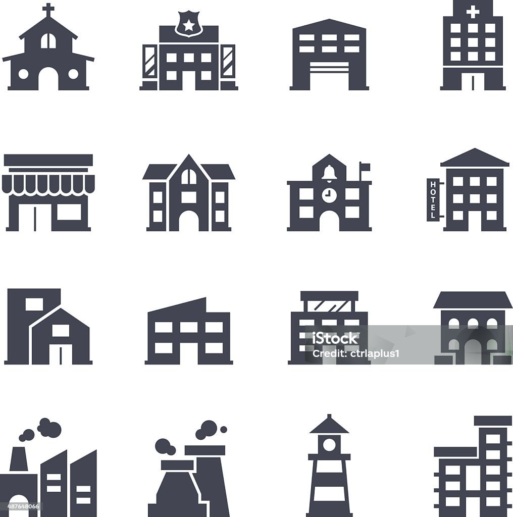 Building Icon Building Icon on White Background. Vector Illustration Icon Symbol stock vector